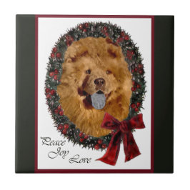 Azulejo De Cerâmica Chow Chow Christmas