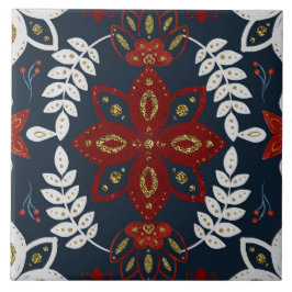 Azulejo De Cerâmica Christmas Folk Nordic Art