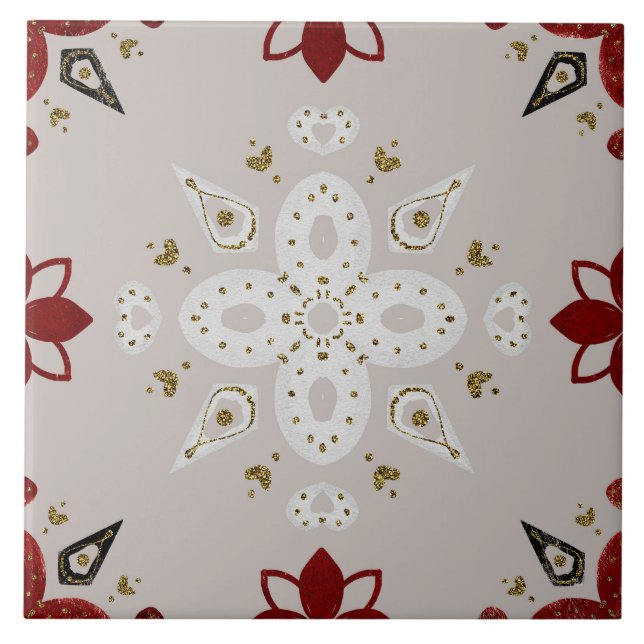 Azulejo De Cerâmica Christmas Folk Nordic Art (Frente)