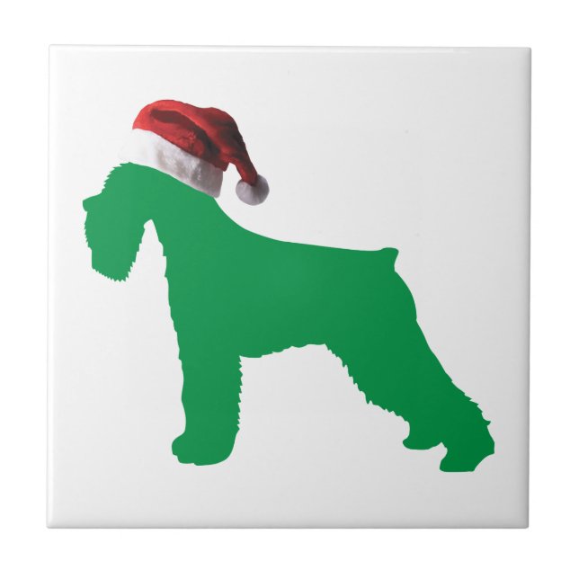Azulejo De Cerâmica Christmas Schnauzer (Frente)