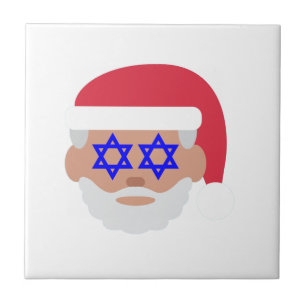 Azulejo De Cerâmica christmukkah santa claus emoji