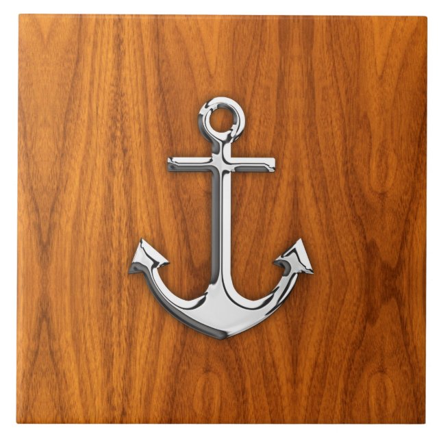 Azulejo De Cerâmica Chrome Anchor no estilo Teak Veneza (Frente)