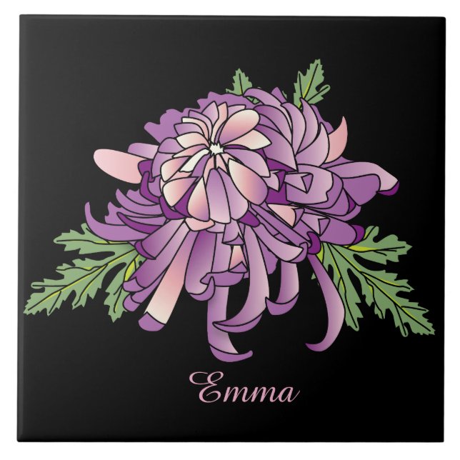Azulejo De Cerâmica Chrysanthemum (Frente)