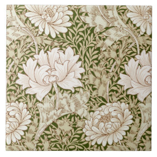 Azulejo De Cerâmica Chrysanthemum Dourado, William Morris