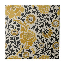 Azulejo De Cerâmica Chrysanthemum Lâmpada Amarelo-Tan