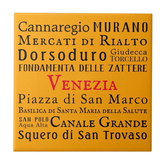 Azulejo De Cerâmica Ciao Venezia! (Frente)