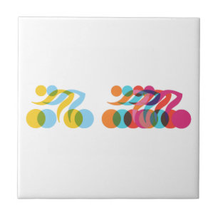 Azulejo De Cerâmica Ciclista legal e design única