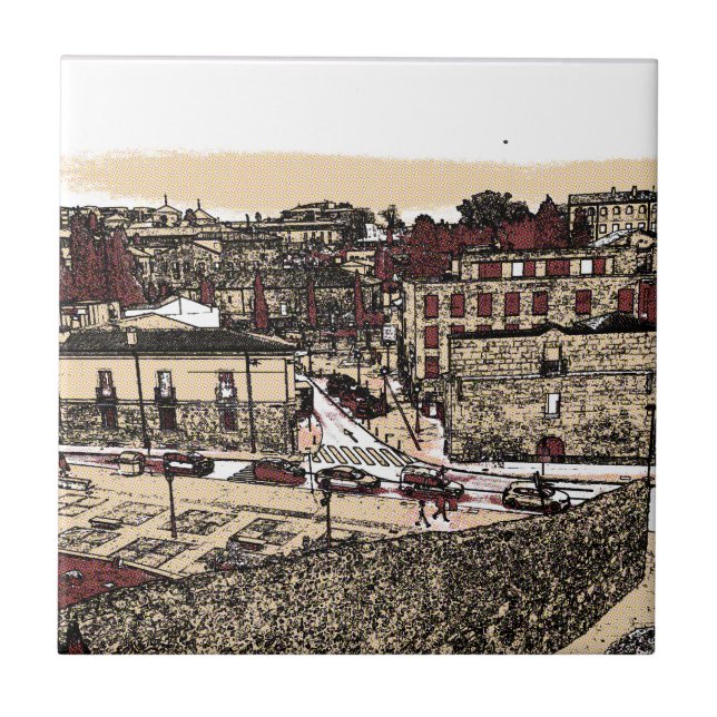 Azulejo De Cerâmica Cidade Antiga da Espanha de Salamanca (Frente)