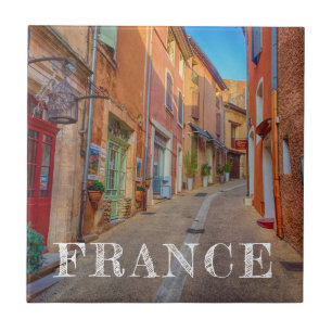 Azulejo De Cerâmica Cidade Colorida Francesa na Encosta da Colina