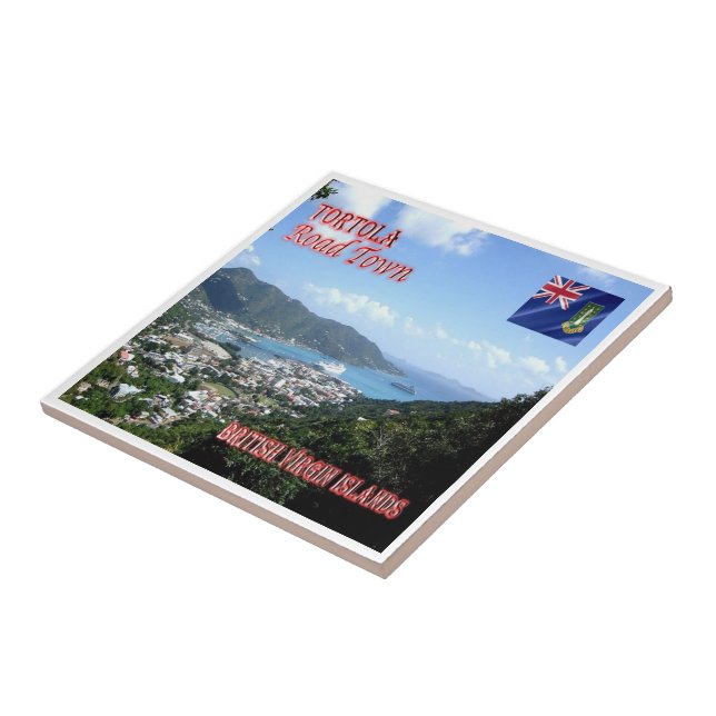 Azulejo De Cerâmica Cidade da Estrada TORTOLA, Virgem Britânica, (Lateral)