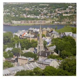 Azulejo De Cerâmica Cidade de Quebec, Quebec, Canadá. Olhando para bai