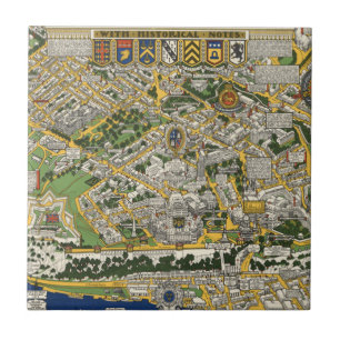 Azulejo De Cerâmica Cidade do mapa de Quebeque