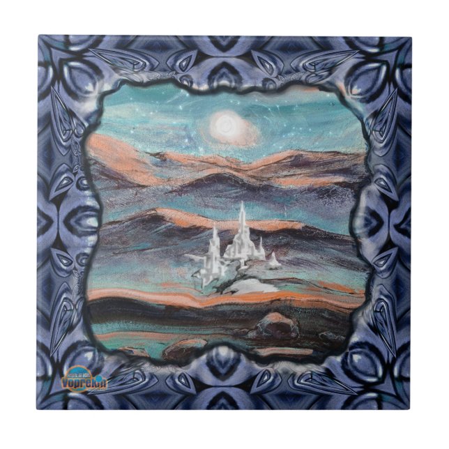 Azulejo De Cerâmica Cidade futura da luz (Frente)