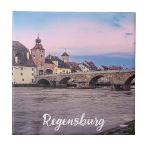 Azulejo De Cerâmica Cidade histórica de Regensburg, Alemanha