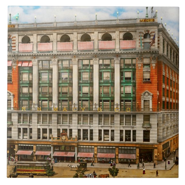 Azulejo De Cerâmica Cidade - NY - Declaração de moda 1905 (Frente)