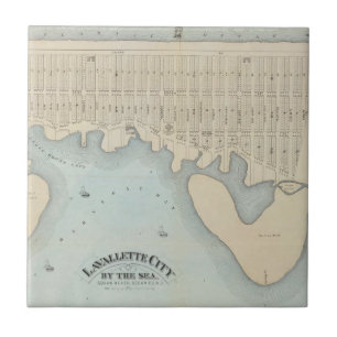 Azulejo De Cerâmica Cidade pelo mar, praia de Lavallette de Squan, NJ