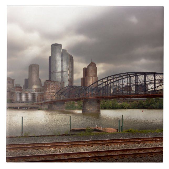 Azulejo De Cerâmica Cidade - Pittsburgh, PA - Ponte Smithfield (Frente)