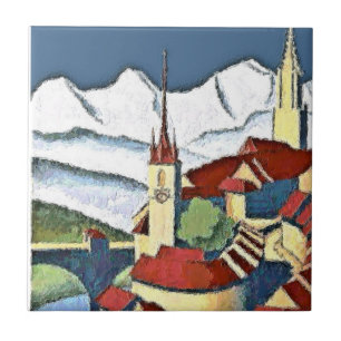 Azulejo De Cerâmica Cidade Suíça