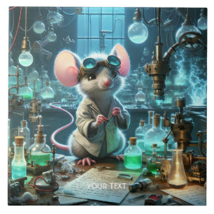 Azulejo De Cerâmica Cientista do rato Fantasy Cute Tiny