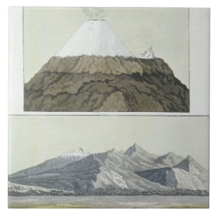 Azulejo De Cerâmica Cimeira de Cotopaxi (parte superior), e a erupçã
