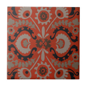 Azulejo De Cerâmica Cinabar Suzani I