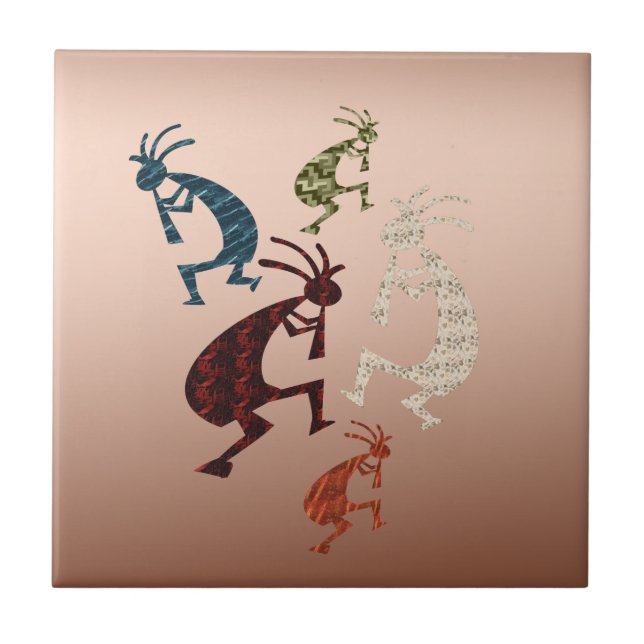 Azulejo De Cerâmica Cinco Kokopelli (Frente)