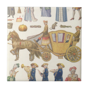 Azulejo De Cerâmica Cinderela, Brinquedos de Papel Antigos Vitorianos