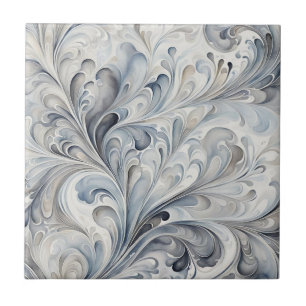 Azulejo De Cerâmica Cinza abstrato deixa 3 Azulejo cerâmica