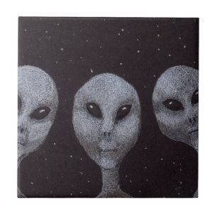 Azulejo De Cerâmica Cinza alienígena