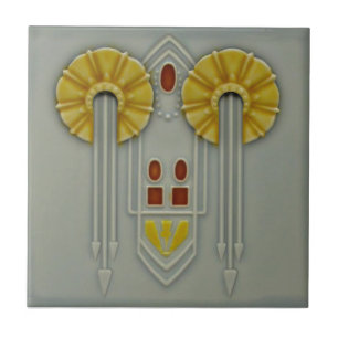 Azulejo De Cerâmica Cinza antiga alemã Jugendstil Repro Faux Alivio