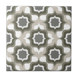 Azulejo De Cerâmica Cinza Branco Preto Mediterrâneo Retro