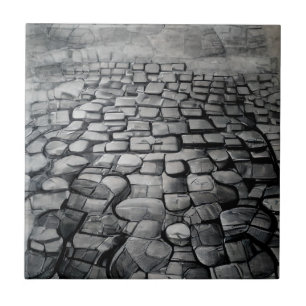 Azulejo De Cerâmica Cinza de Cobblestones névoa de arte gráfica