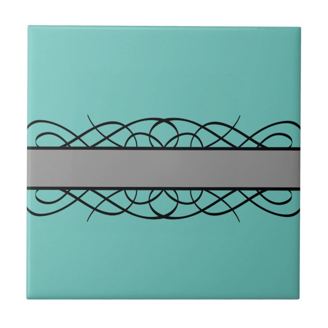Azulejo De Cerâmica Cinza Deco Flourish (Frente)
