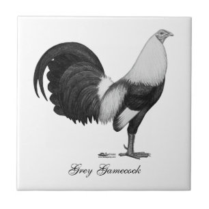 Azulejo De Cerâmica Cinza Duckwing do Gamecock