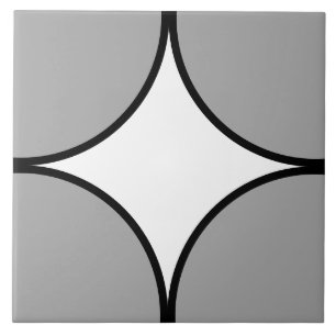 Azulejo De Cerâmica Cinza e forma dos trimestres preto e branco