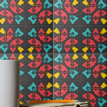 Azulejo De Cerâmica Cinza Escuro Turquesa Vermelho Abstrato Geométrico<br><div class="desc">Esse belo azulejo cerâmico apresenta um vibrante e moderno design adornado com um conjunto mesmerizante de formas geométricas. Com uma belíssima paleta de tons, incluindo cinzas, azuis, vermelhas e amarelas, este azulejo combina sem esforço o talento contemporâneo com o apelo atraente. Adicione um toque de sofisticação e brilhantismo artístico a...</div>