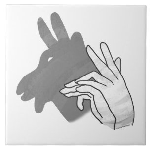 Azulejo De Cerâmica Cinza Hand Silhouette Billy Goat