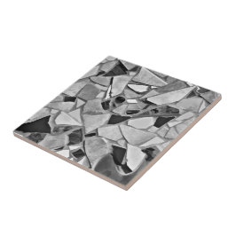 Azulejo De Cerâmica Cinza Mosaico Terrazzo Padrão Negro Branco