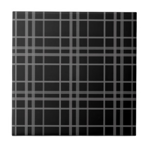 Azulejo De Cerâmica Cinza No Design Do Padrão De Xadrez Do Tartan Pret