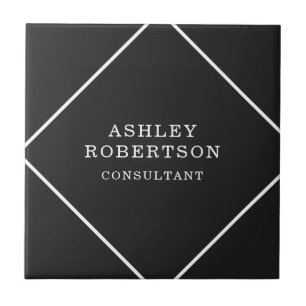 Azulejo De Cerâmica Cinza profissional preto minimalista de tendências