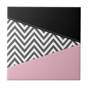 Azulejo De Cerâmica Cinza Zigzag, Cinza Chevron, Zigzag Patterno, Rosa