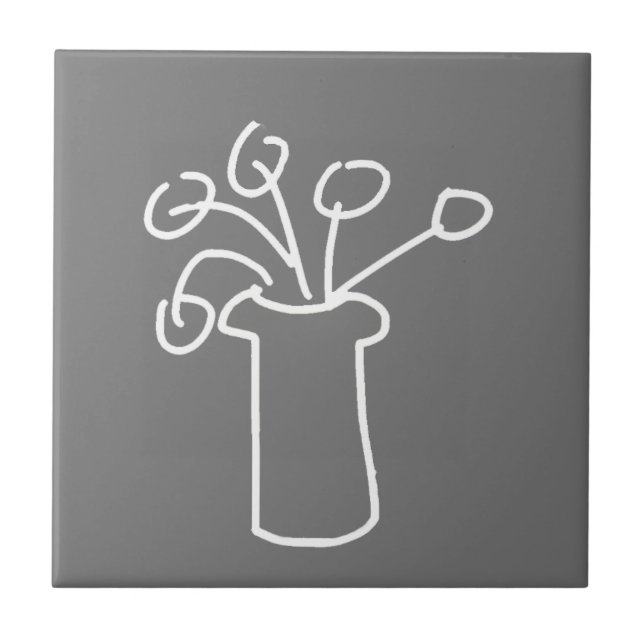 Azulejo De Cerâmica Cinzas brancas simples e modernas (Frente)