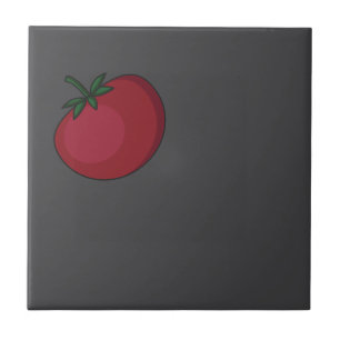 Azulejo De Cerâmica Cinzas de tomate com padrão de legumes