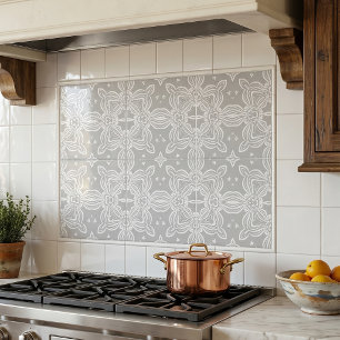Azulejo De Cerâmica Cinzas Leves E Cor damasco Elegante Ornamentado Br