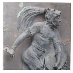 Azulejo De Cerâmica Cinzeladura de pedra do guerreiro asteca