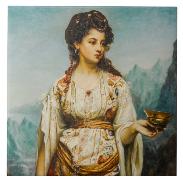 Azulejo De Cerâmica Circe de Jean Jules Bardin (1875) (Frente)