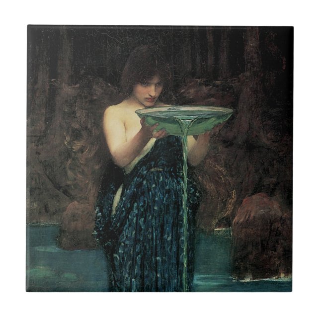 Azulejo De Cerâmica Circe Invidiosa por John William Waterhouse (Frente)