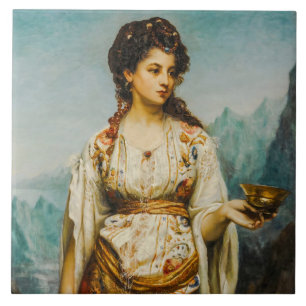 Azulejo De Cerâmica Circe por Jean Jules Bardin (1875)