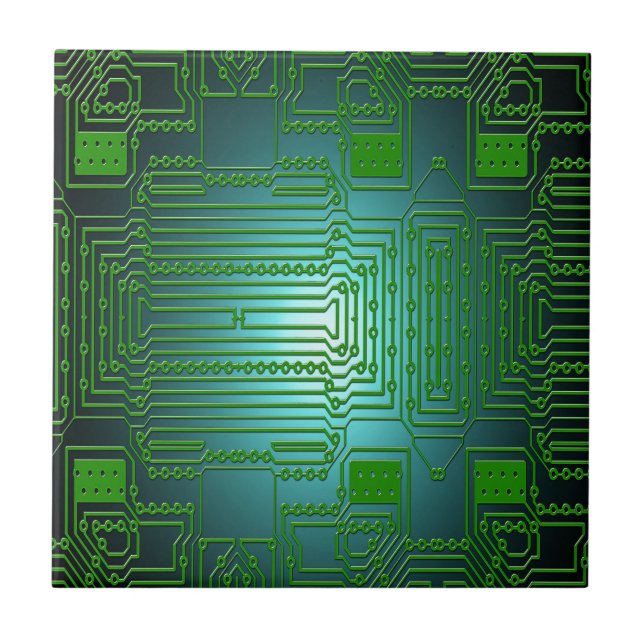 Azulejo De Cerâmica Circuitos condutores de conselhos (Frente)