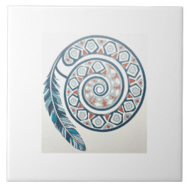 Azulejo De Cerâmica Círculo com pena